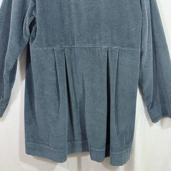 J.Jill Blue Corduroy Boyfriend Chore Jacket Shacket Coatigan Size L Pockets - Picture 9 of 12